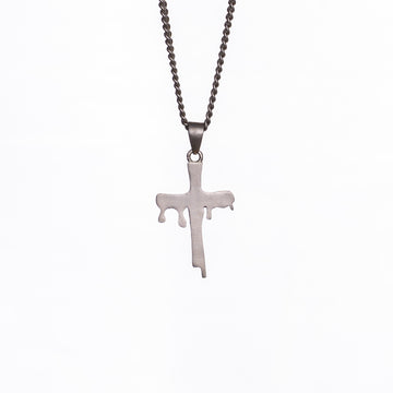 CROSS PENDANT - SATIN SILVER