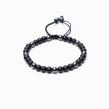 NOIR BEADED BRACELET - 6MM - BRAIDED