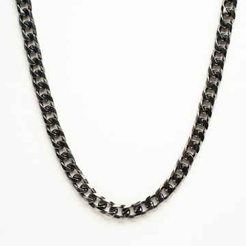 CUBAN NECK CHAIN - 8mm - CHROME NOIR