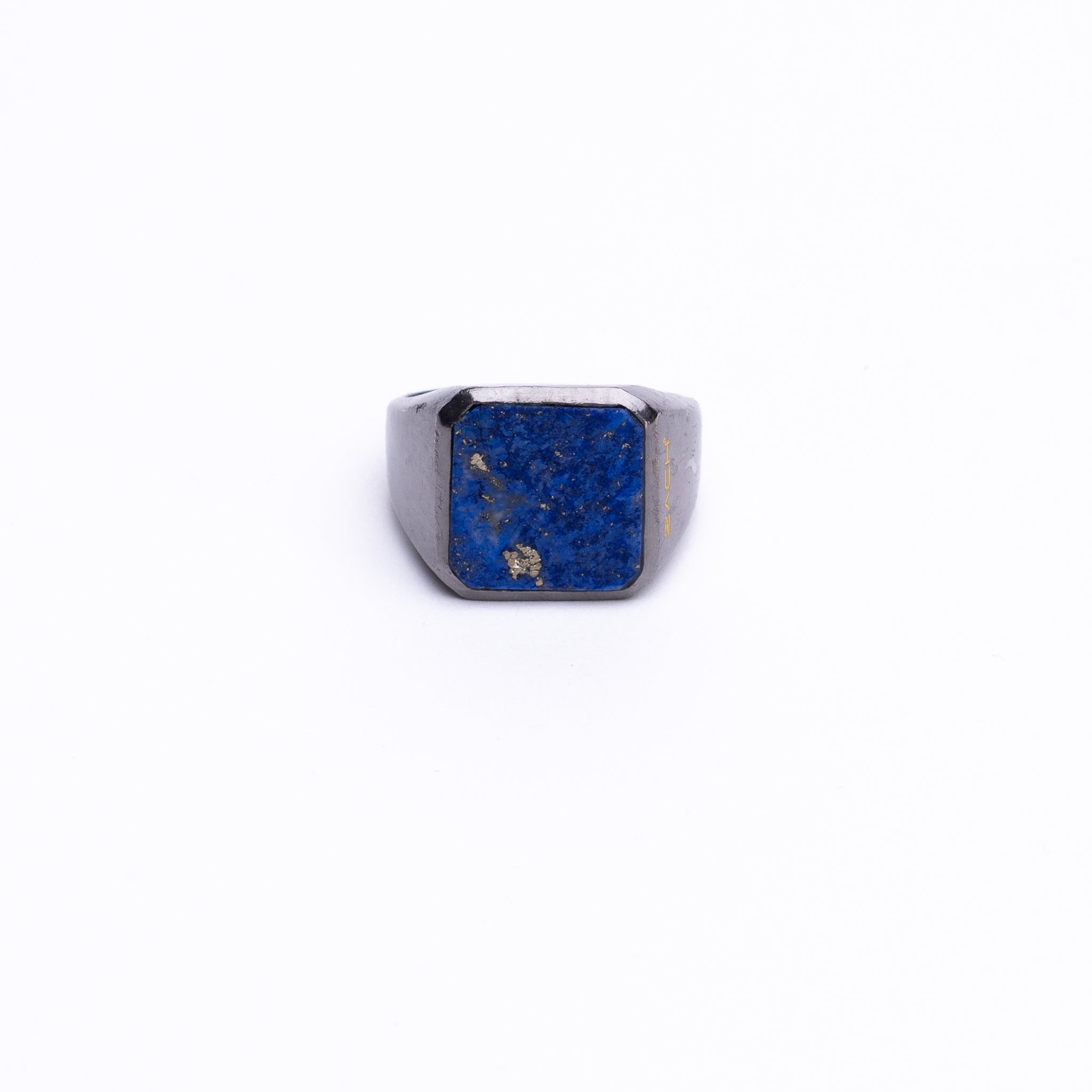LAPIS STONE RING - RHODIUM BLACK