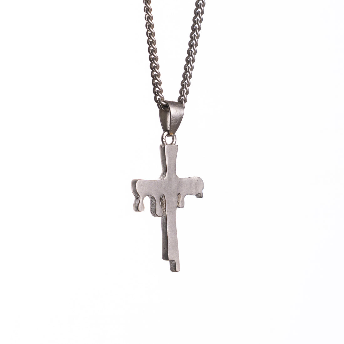 CROSS PENDANT - SATIN SILVER