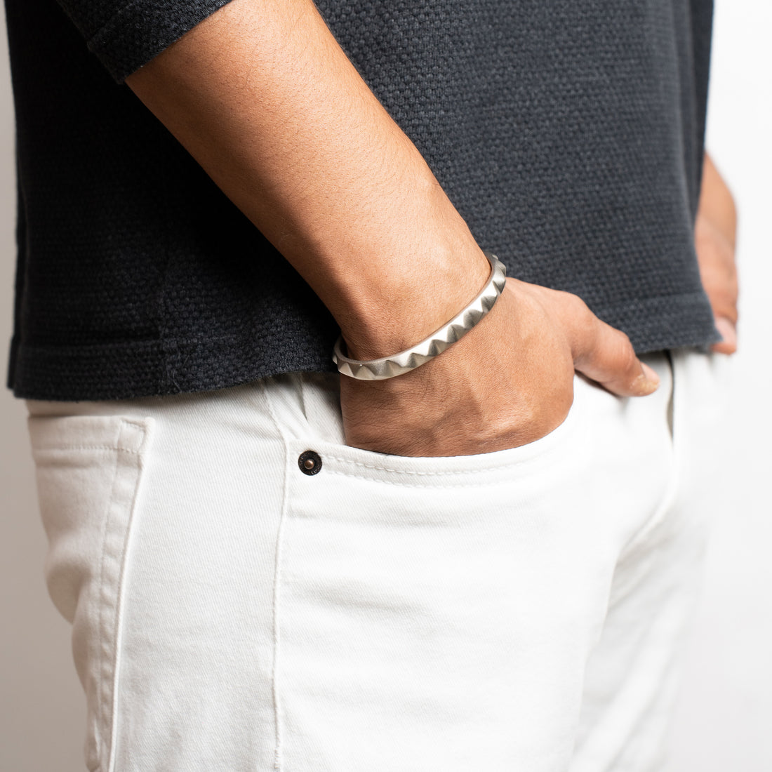 OBELISK CUFF - SATIN SILVER